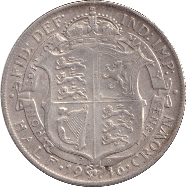 1916 HALF CROWN ( VF ) - HALF FARTHING - Cambridgeshire Coins