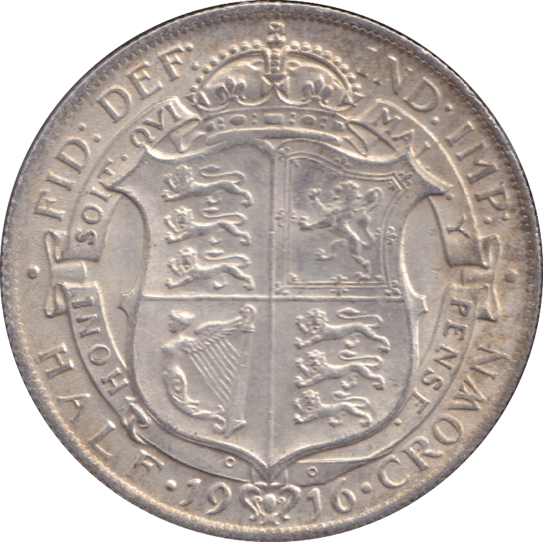 1916 HALFCROWN ( UNC ) 10 - HALFCROWN - Cambridgeshire Coins