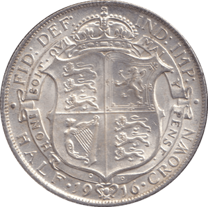 1916 HALFCROWN ( UNC ) 12 - HALFCROWN - Cambridgeshire Coins