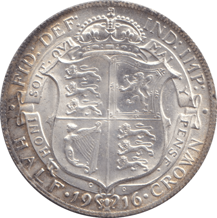 1916 HALFCROWN ( UNC ) 3 - HALFCROWN - Cambridgeshire Coins