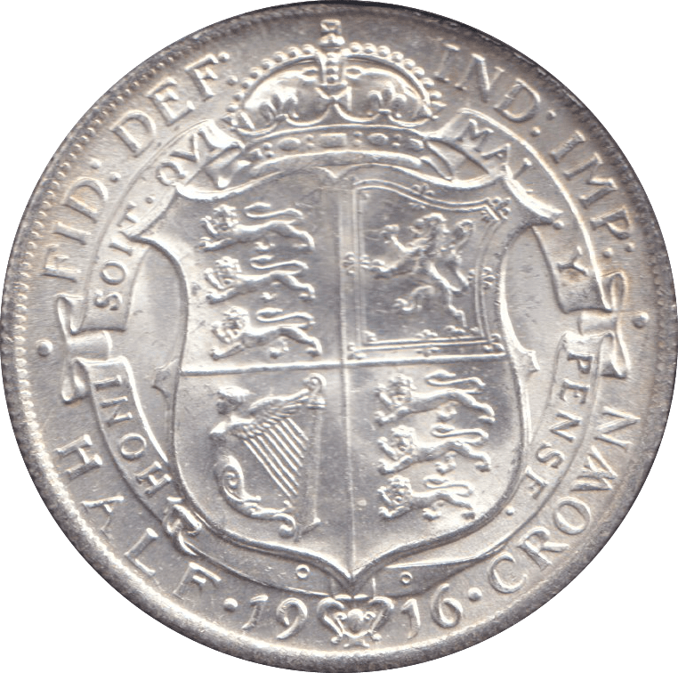1916 HALFCROWN ( UNC ) 4 - HALFCROWN - Cambridgeshire Coins