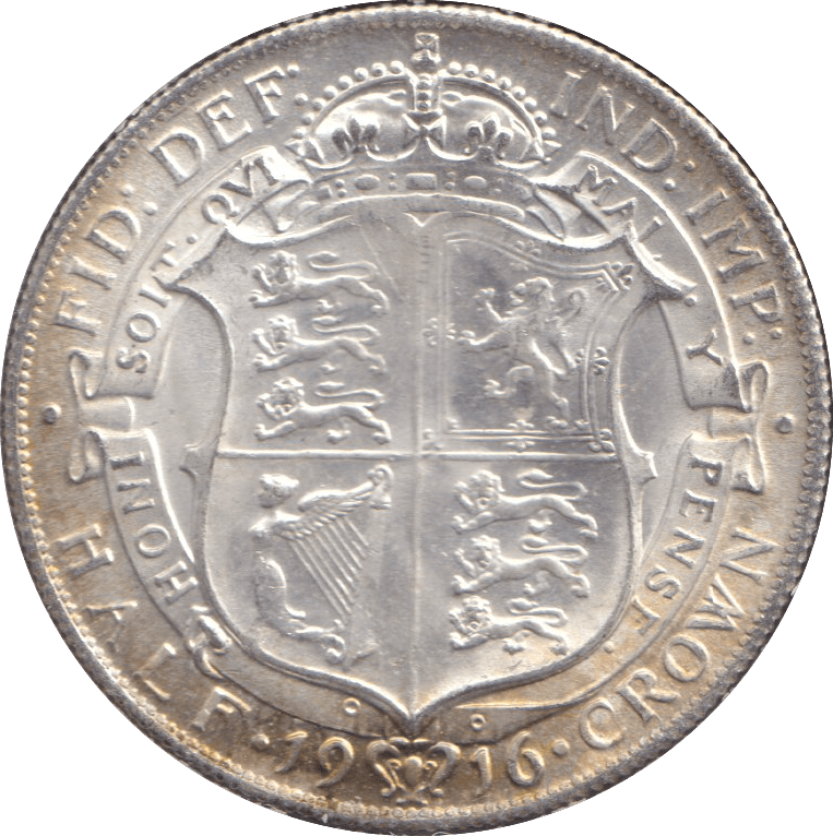 1916 HALFCROWN ( UNC ) 7 - HALFCROWN - Cambridgeshire Coins