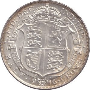 1916 HALFCROWN ( UNC ) 9 - HALFCROWN - Cambridgeshire Coins