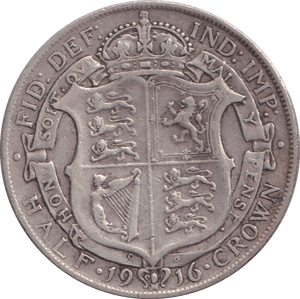 1916 HALFCROWN ( VF ) - HALFCROWN - Cambridgeshire Coins
