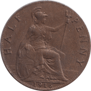 1916 HALFPENNY ( UNC ) - WORLD COINS - Cambridgeshire Coins
