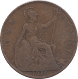 1916 PENNY ( FINE ) - PENNY - Cambridgeshire Coins