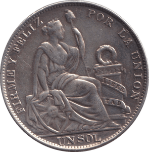1916 SILVER 1 SOL PERU - SILVER WORLD COINS - Cambridgeshire Coins