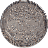 1916 SILVER 20 PIASTRES EGYPT - SILVER WORLD COINS - Cambridgeshire Coins