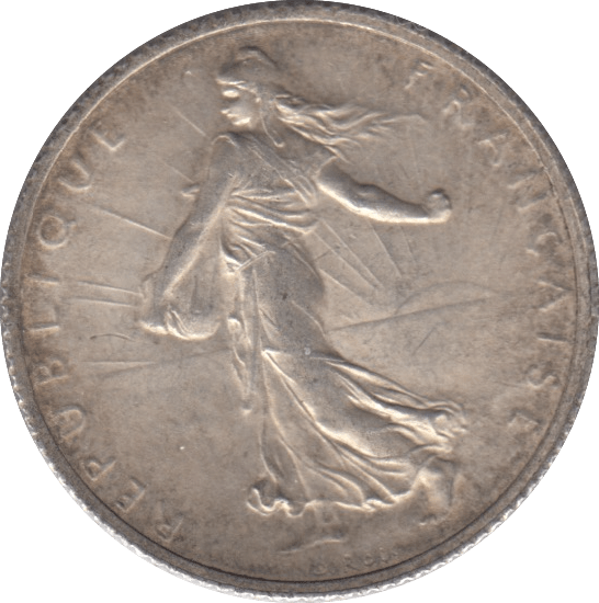 1916 SILVER ONE FRANC FRANCE - SILVER WORLD COINS - Cambridgeshire Coins