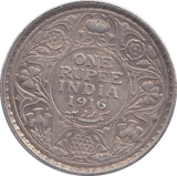 1916 SILVER ONE RUPEE INDIA - SILVER WORLD COINS - Cambridgeshire Coins