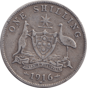1916 SILVER SHILLING AUSTRALIA - WORLD COINS - Cambridgeshire Coins
