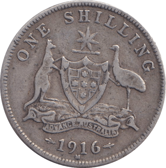 1916 SILVER SHILLING AUSTRALIA - WORLD COINS - Cambridgeshire Coins