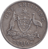 1916 SILVER SHILLING AUSTRALIA - WORLD COINS - Cambridgeshire Coins