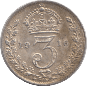 1916 SILVER THREEPENCE ( EF ) - Threepence - Cambridgeshire Coins