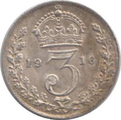 1916 SILVER THREEPENCE ( EF ) - Threepence - Cambridgeshire Coins