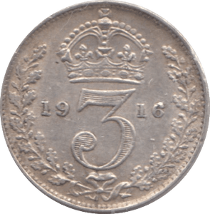 1916 SILVER THREEPENCE ( EF ) - Threepence - Cambridgeshire Coins