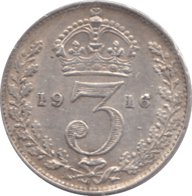 1916 SILVER THREEPENCE ( EF ) - Threepence - Cambridgeshire Coins