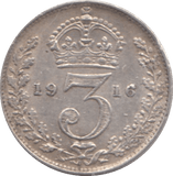 1916 SILVER THREEPENCE ( EF ) - Threepence - Cambridgeshire Coins