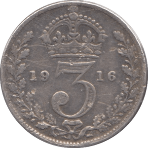 1916 SILVER THREEPENCE ( FINE ) - Threepence - Cambridgeshire Coins