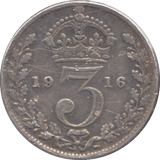 1916 SILVER THREEPENCE ( FINE ) - Threepence - Cambridgeshire Coins