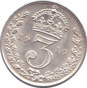 1916 SILVER THREEPENCE ( UNC ) - THREEPENCE - Cambridgeshire Coins