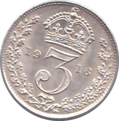 1916 SILVER THREEPENCE ( UNC ) - THREEPENCE - Cambridgeshire Coins