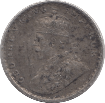 1916 SILVER TWO ANNAS INDIA - SILVER WORLD COINS - Cambridgeshire Coins