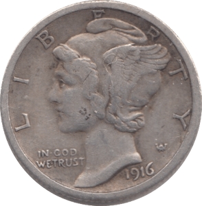 1916 SILVER USA DIME - SILVER WORLD COINS - Cambridgeshire Coins