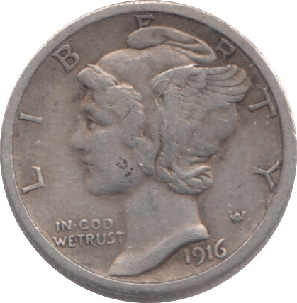 1916 SILVER USA DIME - SILVER WORLD COINS - Cambridgeshire Coins
