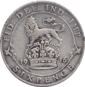 1916 SIXPENCE ( F ) - SIXPENCE - Cambridgeshire Coins