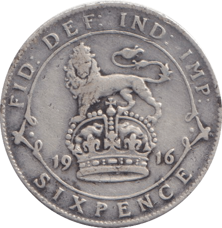 1916 SIXPENCE ( F ) - SIXPENCE - Cambridgeshire Coins