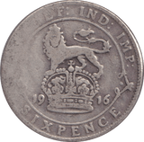 1916 SIXPENCE ( FINE ) - WORLD COINS - Cambridgeshire Coins