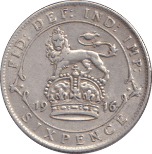 1916 SIXPENCE ( NF ) - SIXPENCE - Cambridgeshire Coins