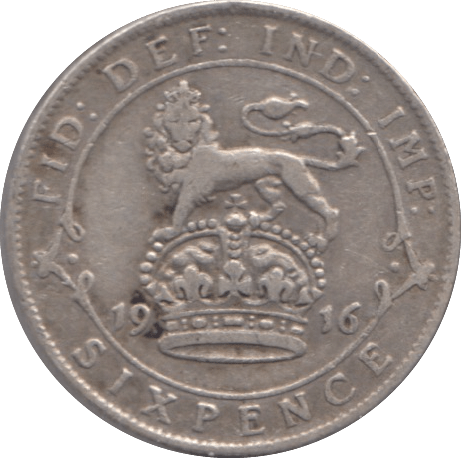 1916 SIXPENCE ( VF ) - SIXPENCE - Cambridgeshire Coins