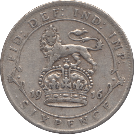 1916 SIXPENCE ( VF ) - SIXPENCE - Cambridgeshire Coins