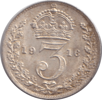 1916 THREEPENCE ( AUNC ) - SIXPENCE - Cambridgeshire Coins