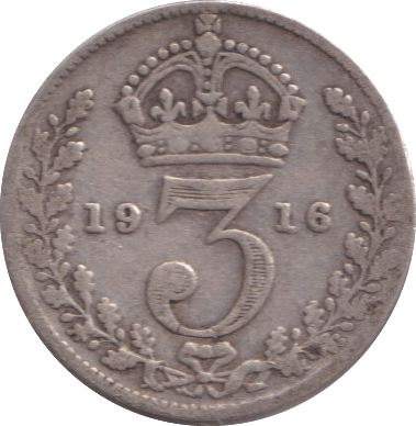 1916 THREEPENCE ( FINE ) - THREEPENCE - Cambridgeshire Coins