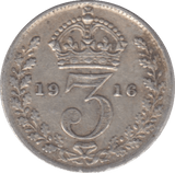 1916 THREEPENCE ( FINE ) - THREEPENCE - Cambridgeshire Coins