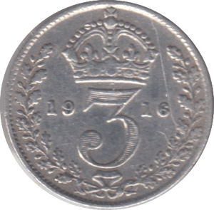 1916 THREEPENCE ( FINE ) - THREEPENCE - Cambridgeshire Coins