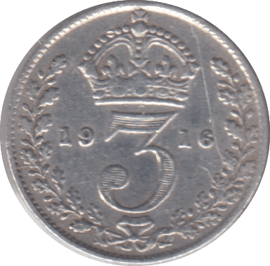 1916 THREEPENCE ( FINE ) - THREEPENCE - Cambridgeshire Coins