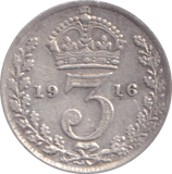1916 THREEPENCE ( FINE ) - THREEPENCE - Cambridgeshire Coins