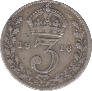 1916 THREEPENCE ( FINE ) - THREEPENCE - Cambridgeshire Coins