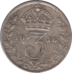 1916 THREEPENCE ( FINE ) - THREEPENCE - Cambridgeshire Coins