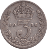 1916 THREEPENCE ( FINE ) - THREEPENCE - Cambridgeshire Coins