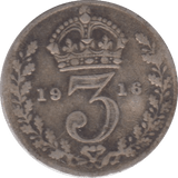 1916 THREEPENCE ( FINE ) - THREEPENCE - Cambridgeshire Coins
