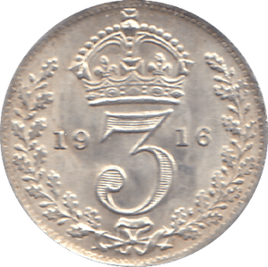 1916 THREEPENCE ( UNC ) - THREEPENCE - Cambridgeshire Coins