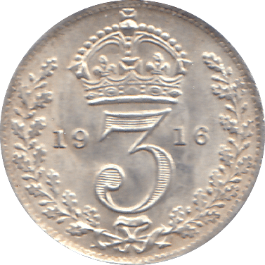 1916 THREEPENCE ( UNC ) - THREEPENCE - Cambridgeshire Coins
