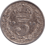 1916 THREEPENCE ( VF ) - THREEPENCE - Cambridgeshire Coins
