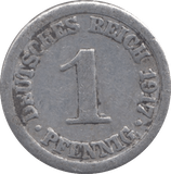 1917 1 PFENNIG GERMANY - SILVER WORLD COINS - Cambridgeshire Coins