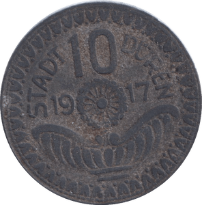 1917 10 PFENNY TOKEN GERMANY - OTHER TOKENS - Cambridgeshire Coins